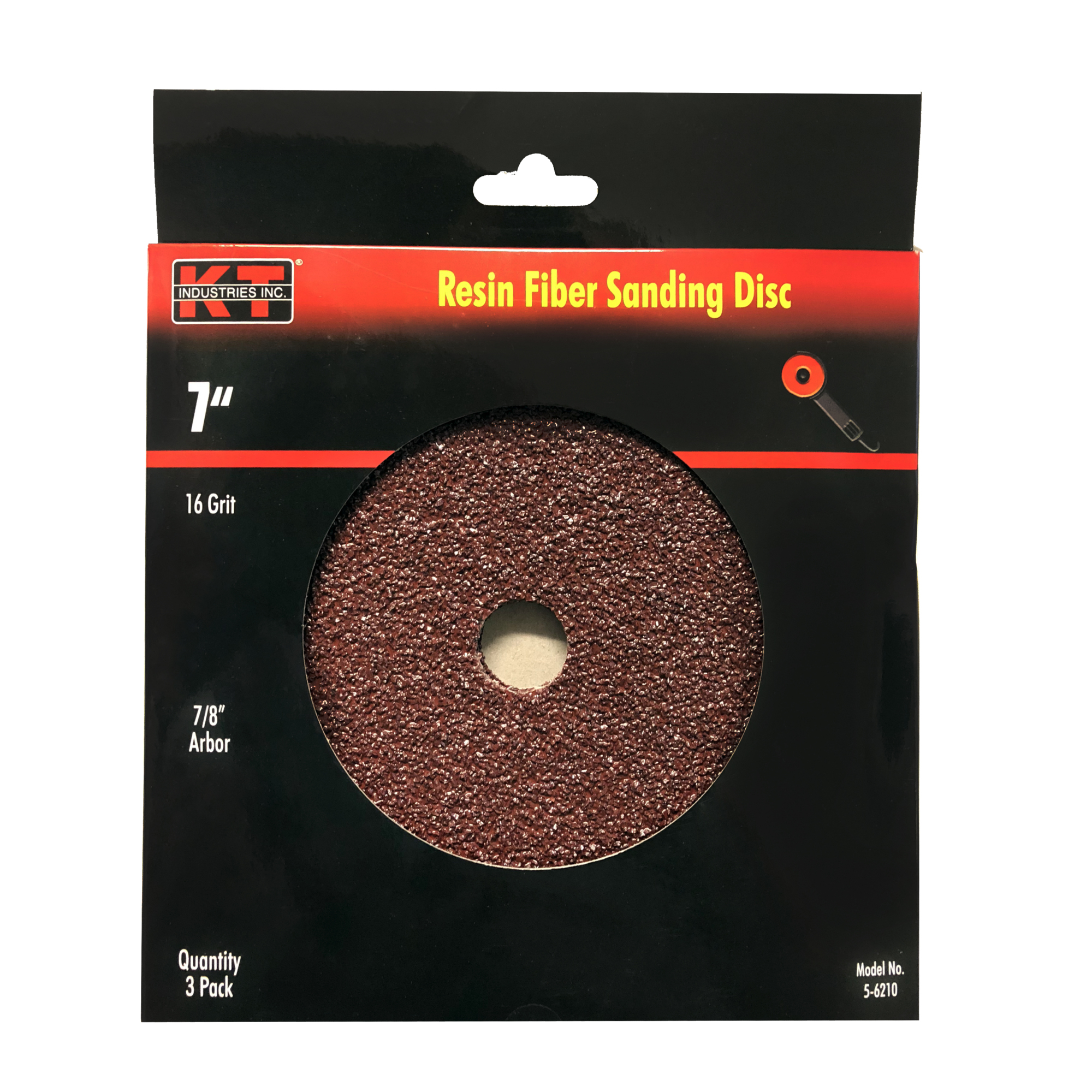 K-T Industries Sanding Discs — 7in., 16-Grit, Aluminum Oxide, 3 Pk., Model# 5-6210